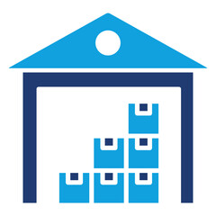 Warehouse Flat Blue Icon