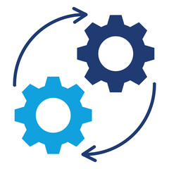 Process Optimization Flat Blue Icon