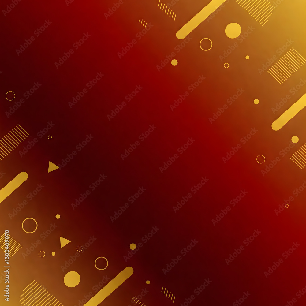 Poster abstract red and gold gradient background with geometric elements and modern design, perfect for dig