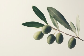 Green olives with leaves isolated on a white background, close-up