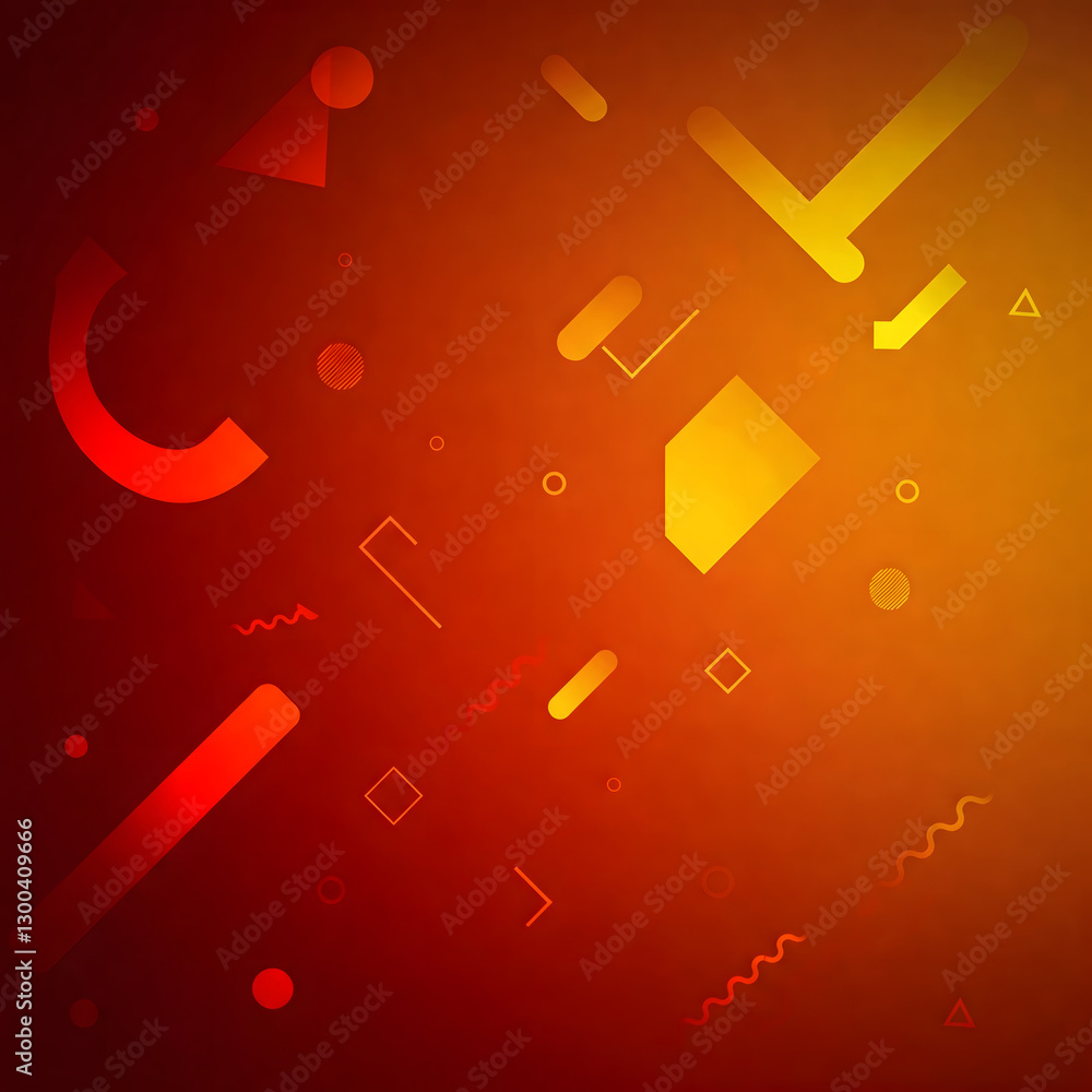 Poster abstract red and gold gradient background with geometric elements and modern design, perfect for dig