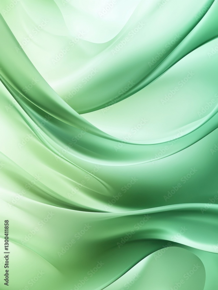 Poster a bright green abstract background with soft waves and smooth transitions for a lively and modern de