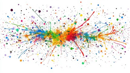 Vibrant Brush Strokes Creating Colorful Explosion