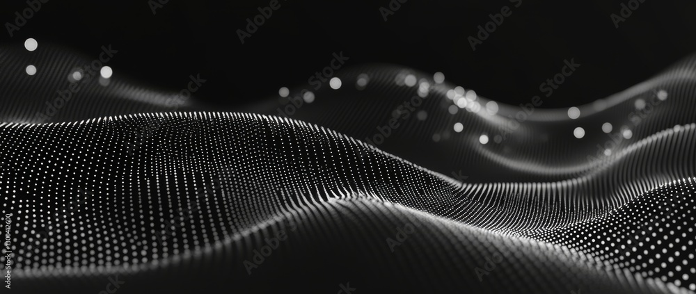 Poster futuristic digital gradient background with waves and dots suitable for business presentations and t
