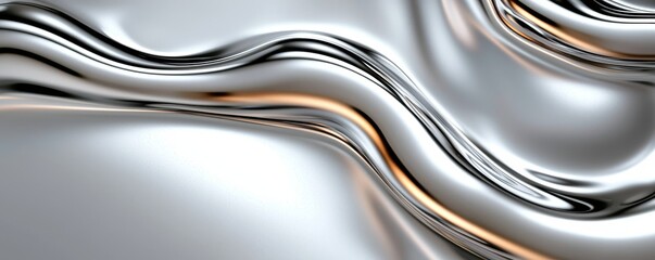 Liquid Metal Abstract Silver Wave Background