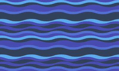 Abstract wavy lines in shades of blue create a calming, flowing pattern ideal for backgrounds, textile designs, or website banners.