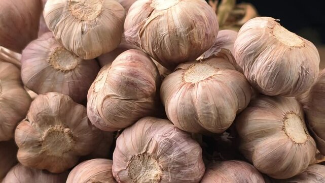 Dried garlic in a basket