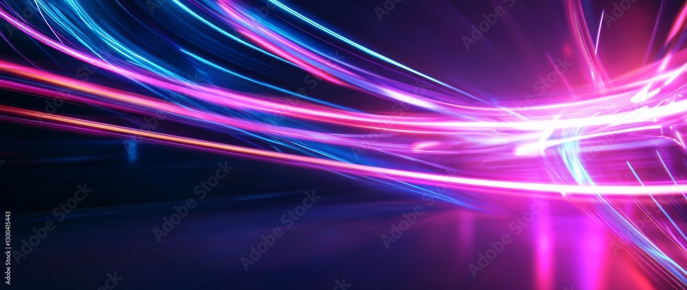 Aufkleber dynamic neon light streaks create an immersive abstract background with vibrant colors and glowing l