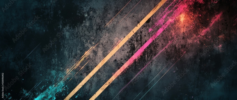 Poster neon light stripes create a dynamic abstract background with glowing lines and holographic effects i