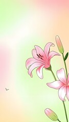 Pink lilies on a soft gradient background.