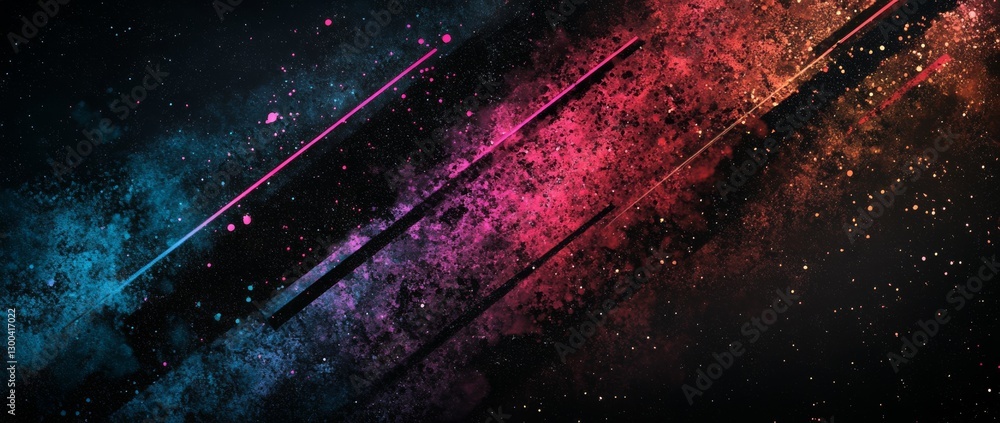 Poster neon light stripes create a dynamic abstract background with glowing lines and holographic effects i