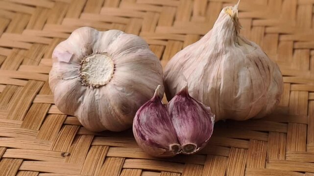 Dried garlic in a basket