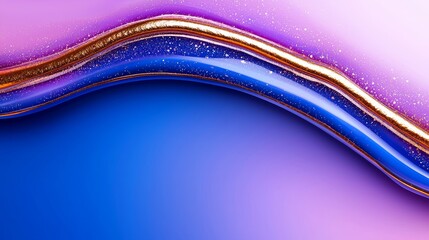 Abstract Wave Design with Gold and Blue Accents Creates a Futuristic Aesthetic Landscape