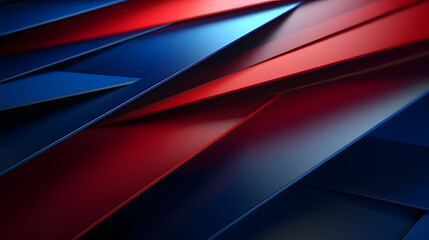 3d rendering of mind red and blue abstract geometric background. Scene for advertising, technology, showcase, banner, game, sport, cosmetic, business, metaverse. Sci-Fi Illustration. Product display