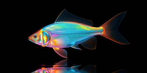 Fototapeta premium tropical fish isolated on black background