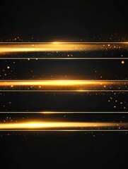 Obraz premium horizontal gold lens flare on black background