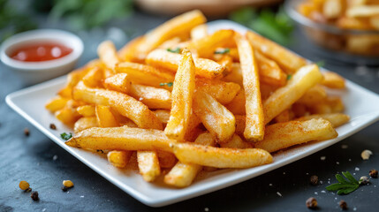 french fries with fried potatoes