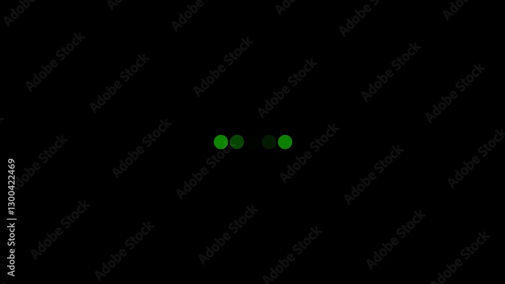 Poster animation loading bar 5 dots looping progress icon on black background. website loading animation co