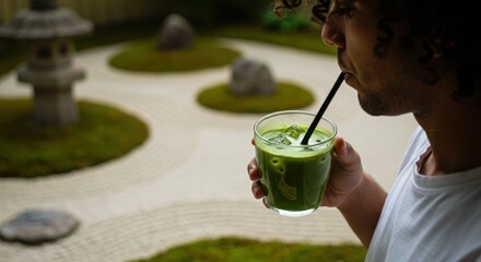 Zen Garden Matcha Moment: Tranquility and Taste