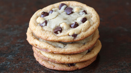 Fototapeta premium chocolate chip cookies on wooden table