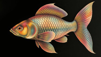 Fototapeta premium tropical fish isolated on black background