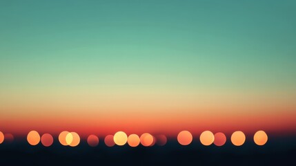 Blurred sunset cityscape lights, twilight sky