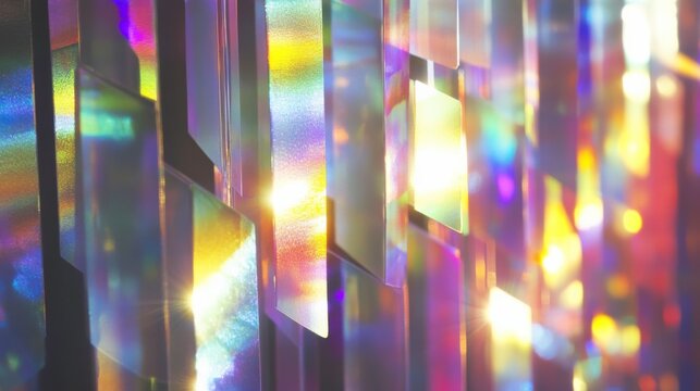 Colorful Reflections on Glass in Urban Setting