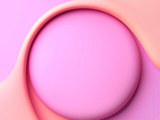 Obraz premium Abstract Pink and Peach Wave Circle Design