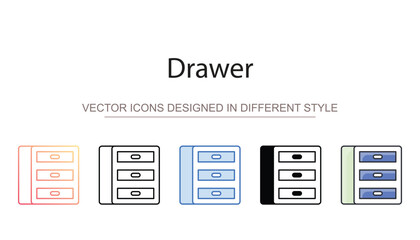 Drawer icon design with white background stock illustration