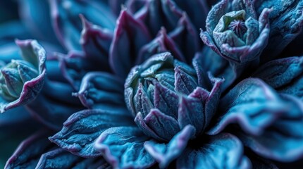 Obraz premium Close-up of Elegant Blue and Purple Flower Blossoms in Natural Light