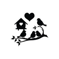 Abstract flowers and hearts valentine card