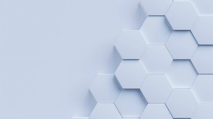 hexagon background video, abstract light geometric hexagonal 4k seamless loop, corporate technology wallpaper backdrop, copy space - Powered by Adobe