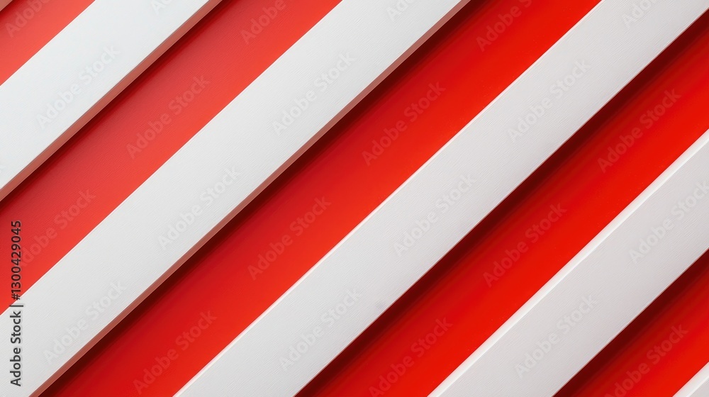 Poster abstract background with diagonal red and white stripes design