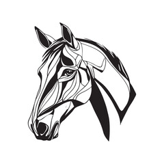 abstract horse head silhouette