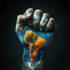 "International Labor Day Concept Background Featuring Earth Texture and Global Unity, Celebrating Workers’ Contributions and Labor Rights Worldwide"

