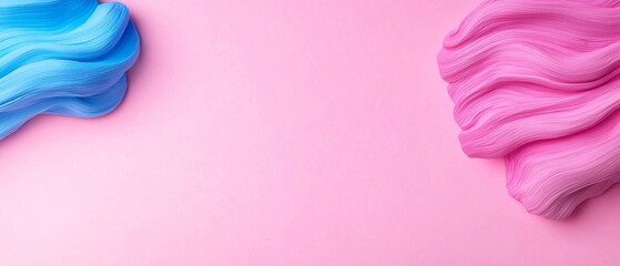 Pink and Blue Slime Swirls on Pink Background