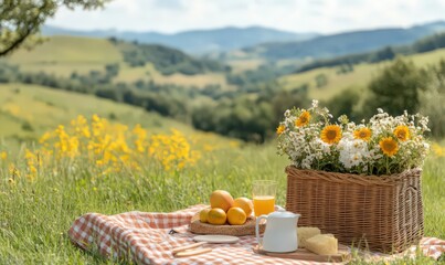 Summer Picnic in a Rolling Green Valley