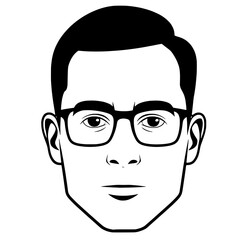 Illustration of a man's head in profile view with short hair and prominent ears, set against a minimalistic background.