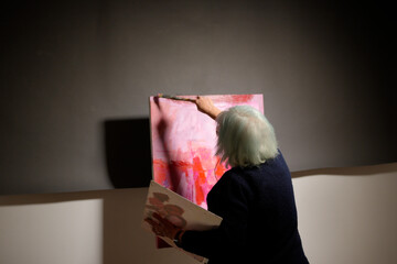 back painted major artist painted a painting