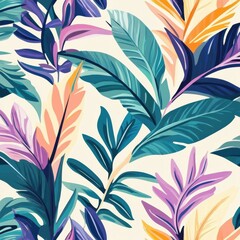 Fototapeta premium Organic motif, botanical motif background. Seamless pattern.Vector.