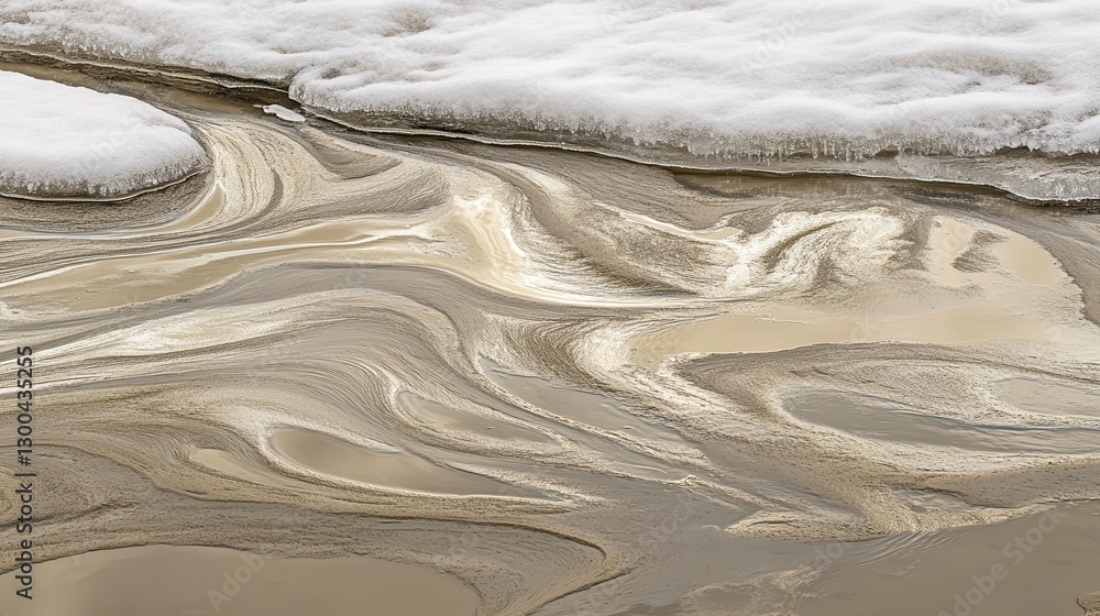Aufkleber ice reflections creating crystal patterns on water