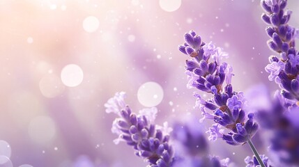 Fototapeta premium Sunlit garden serenity close-up view of lavender blooms in nature photography