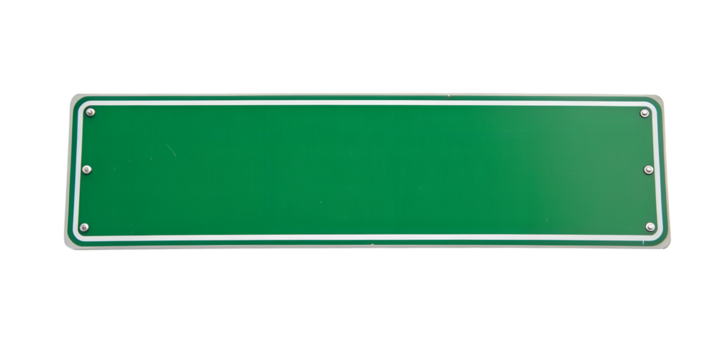 Green Street Sign on White Background, Urban Directional Sign, Traffic Sign, City Street Marker, Cut Out