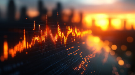 Orange stock price chart displayed on screen