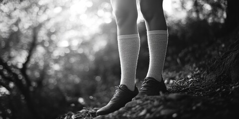 A person standing on a rock against a natural background, great for outdoor or adventure themes