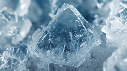 Obraz premium Macro Ice Crystals on Window in Soft Morning Light