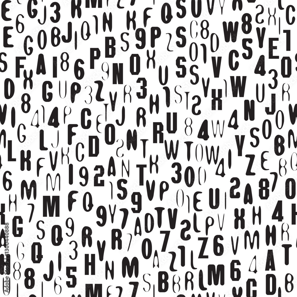 Poster seamless pattern of english red letters. vector background with capital latin letters in retro style