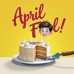 April fools day. April 1st. Fools. Mask of laughter and smiles. Joy and jokes