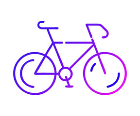 Fototapeta premium Purple Line Art Bicycle vector