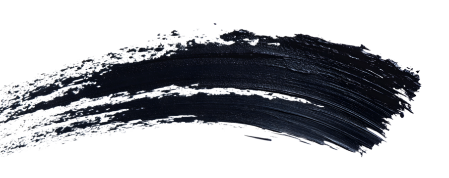 Mascara brush stroke texture black paint swatch makeup smudge ink isolated on white or transparent background - Powered by Adobe